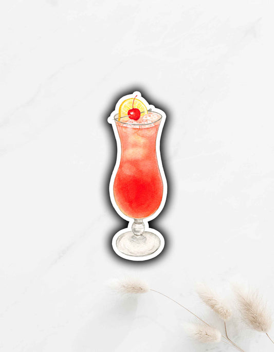 Hurricane Cocktail Sticker 3.1"x1.1"