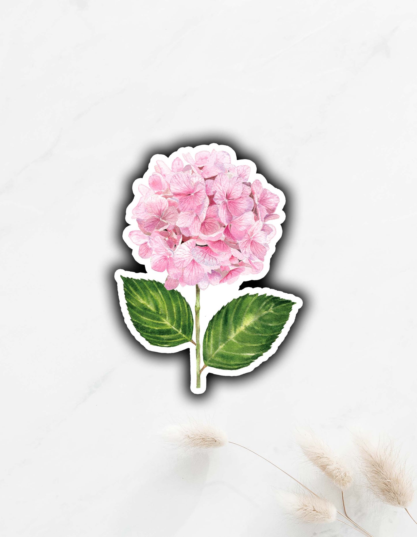 Pink Hydrangea Sticker 3"x2.3"