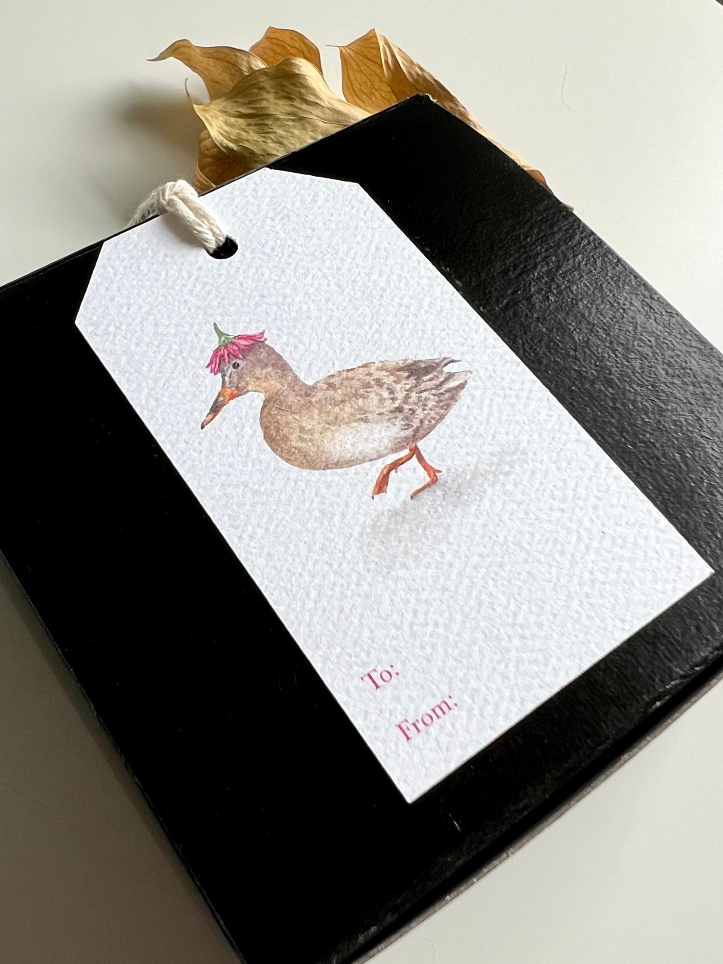 Duck with Flower Crown Gift Tag
