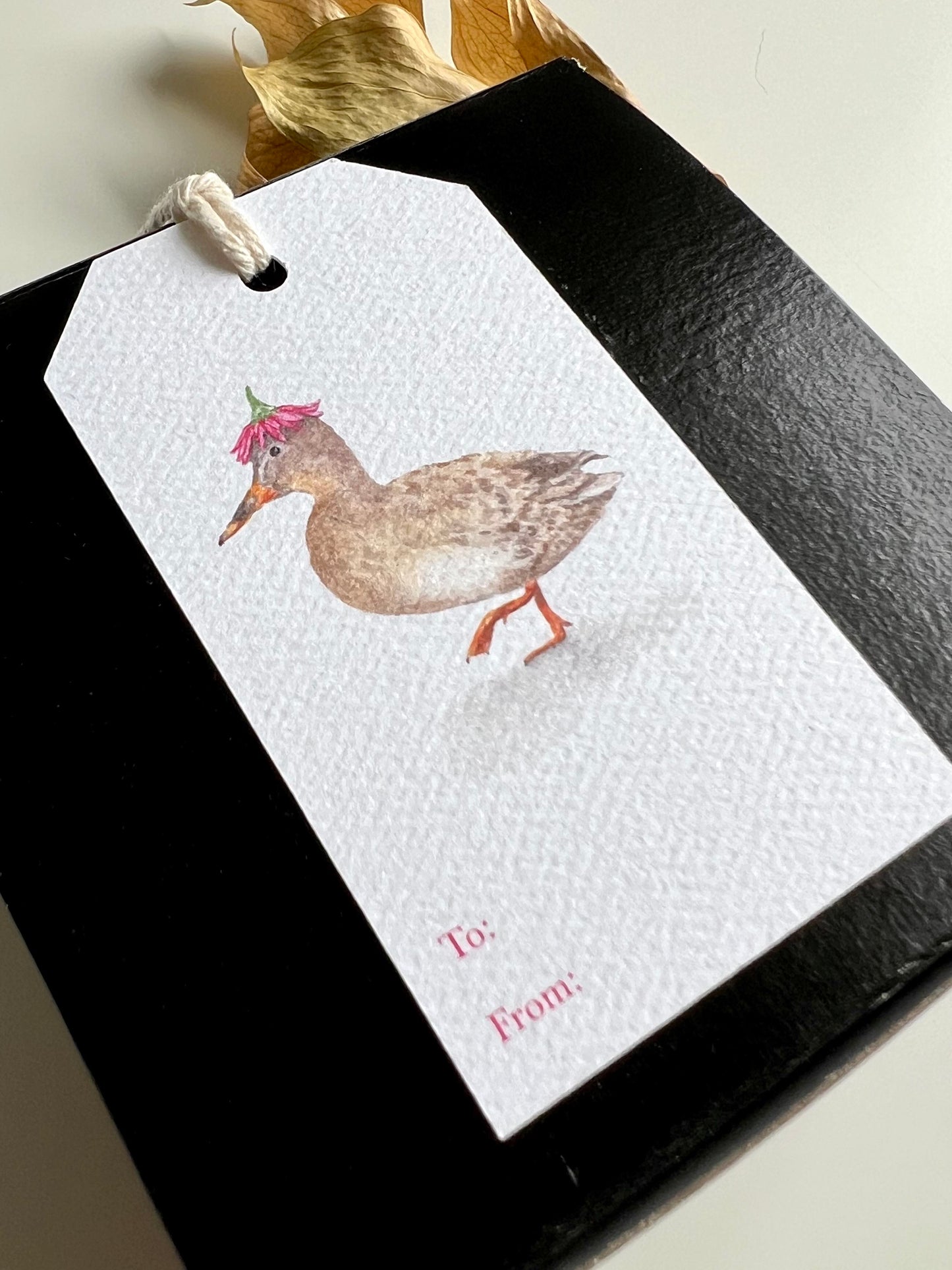 Duck with Flower Crown Gift Tag