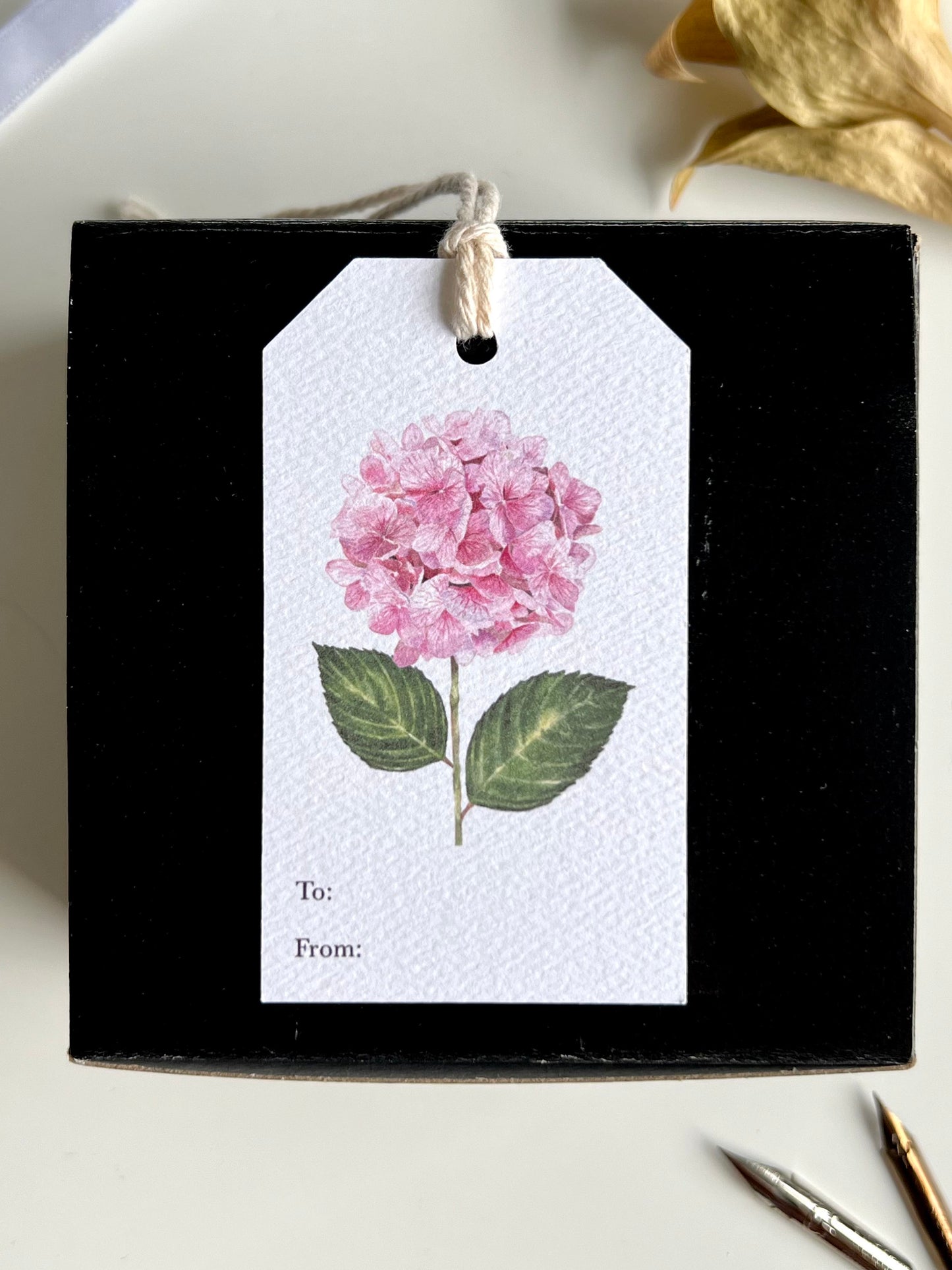 Pink Hydrangea Gift Tag