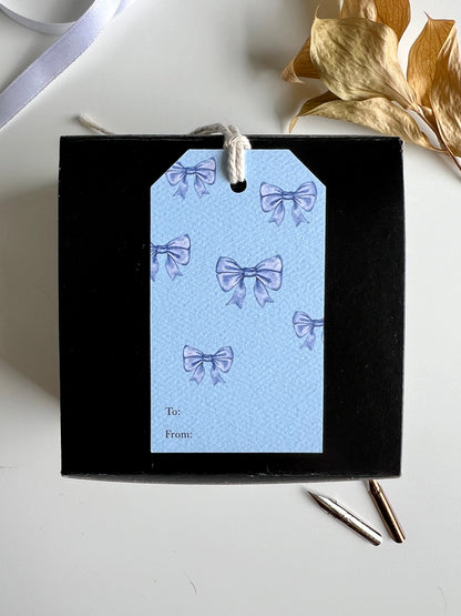 Multi Blue Bows Gift Tag