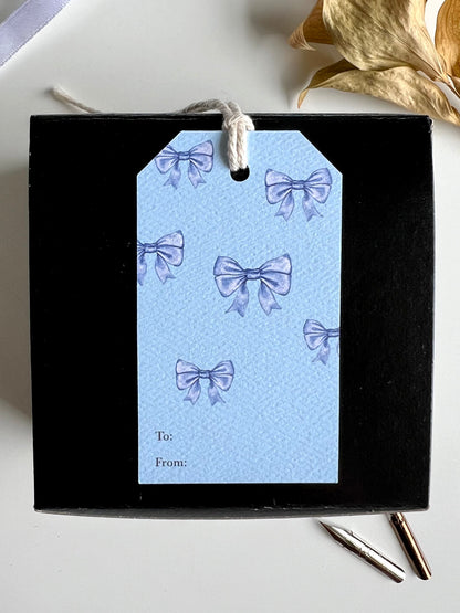 Multi Blue Bows Gift Tag