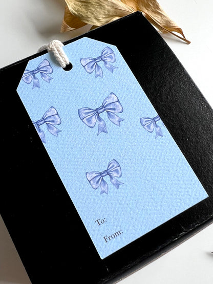 Multi Blue Bows Gift Tag