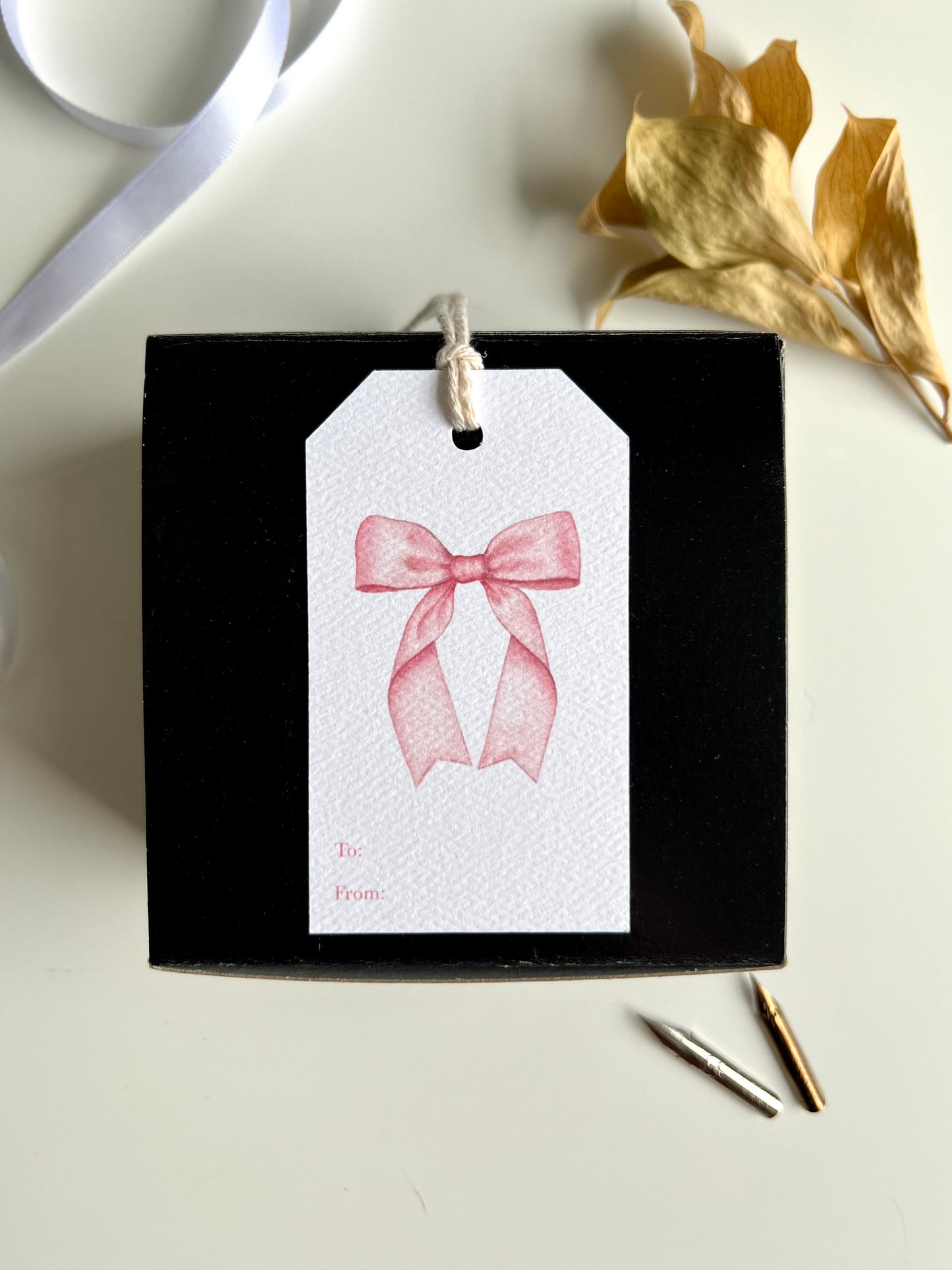 Pink Bow Gift Tag