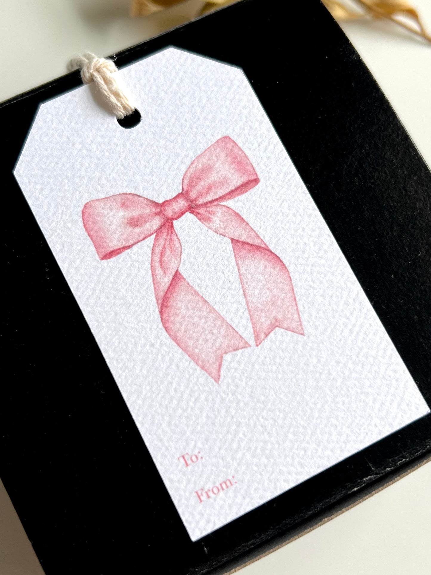 Pink Bow Gift Tag