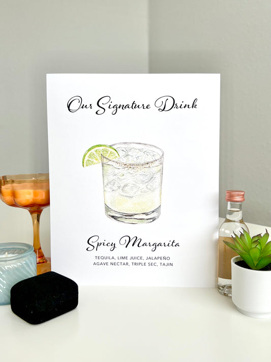 Our Signature Drink Sign, Semi Custom