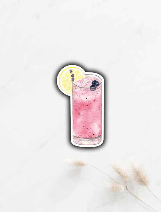 Lavender Blueberry Cocktail Sticker 3.1"x1.8"