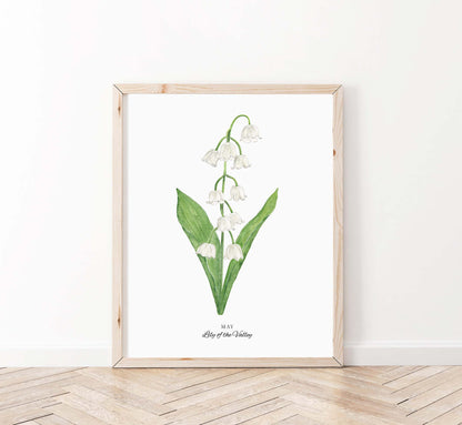 Lily of the Valley Art Print, May Birth Flower