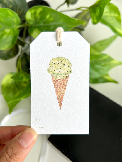 Mint Chocolate Chip Ice Cream Gift Tag