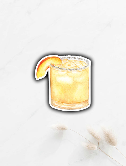 Peach Margarita Sticker 3"x3"