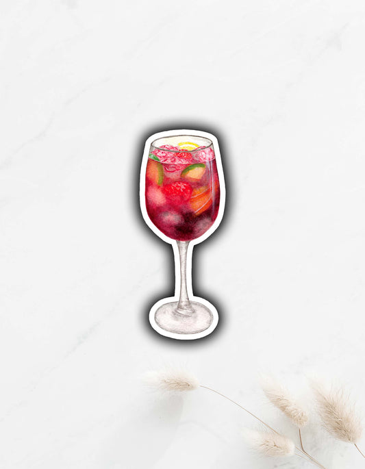 Red Sangria Sticker 3"x1.2"