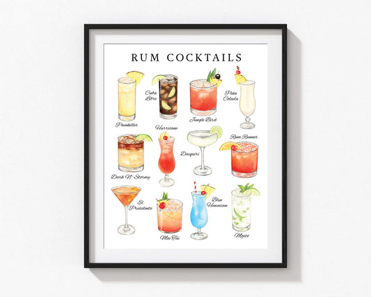 Rum Cocktails Print