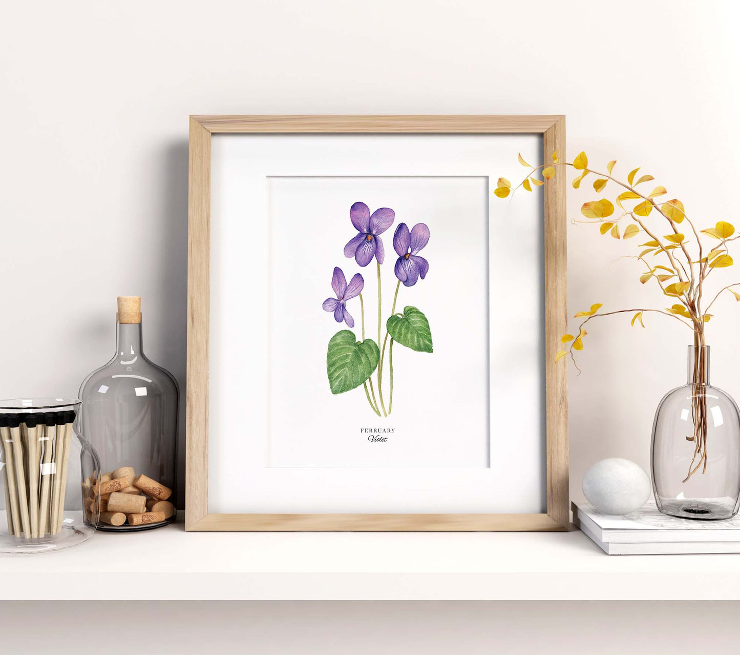 Violet Art Print, February Birth Flower