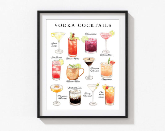 Vodka Cocktails Print