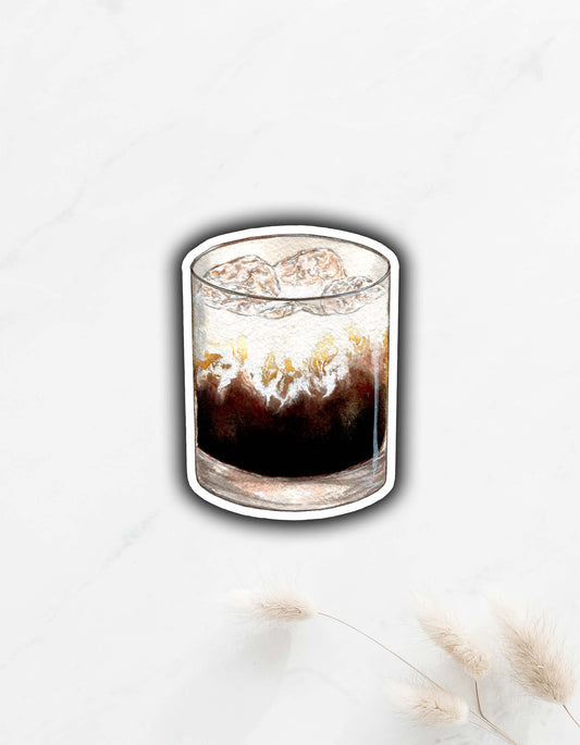 White Russian Cocktail Sticker 2.8"x2.1"