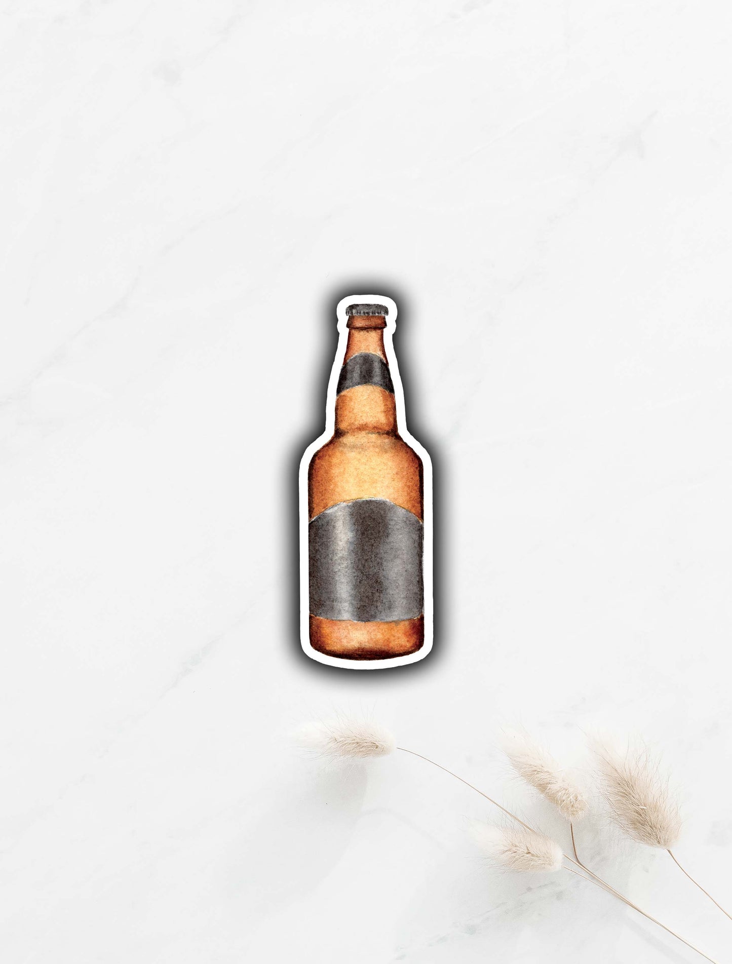 Beer Bottle with Black Label Sticker 3"x1.1"