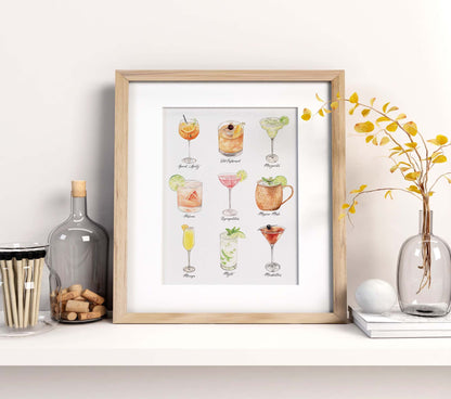 9 Cocktails Print