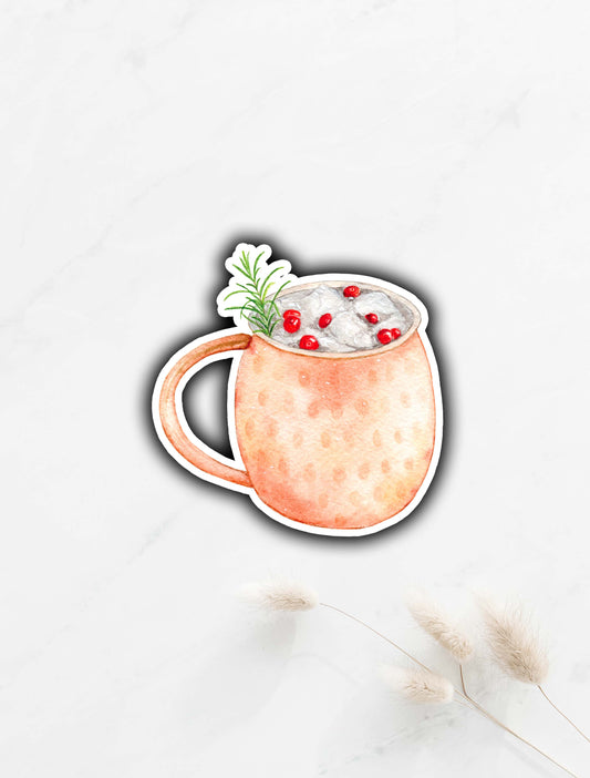 Cranberry Moscow Mule Sticker 3"x3"