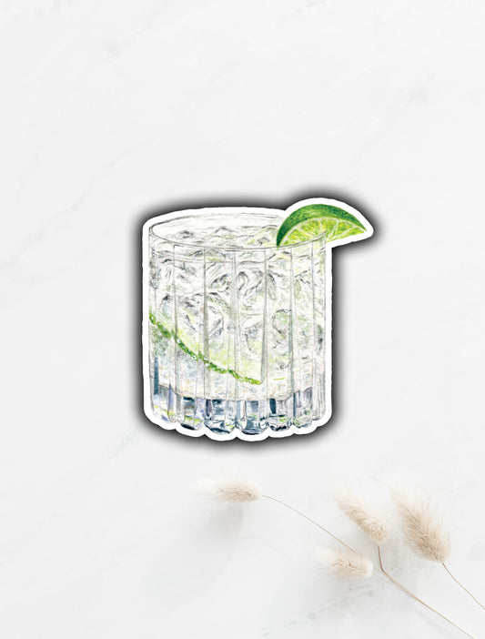 Gin and Tonic Sticker 3"x2.75"