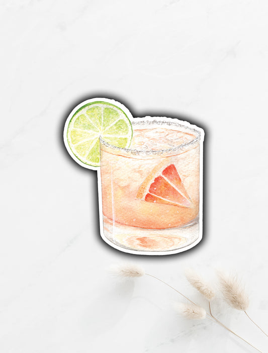 Grapefruit Paloma Sticker 3"x2.6"