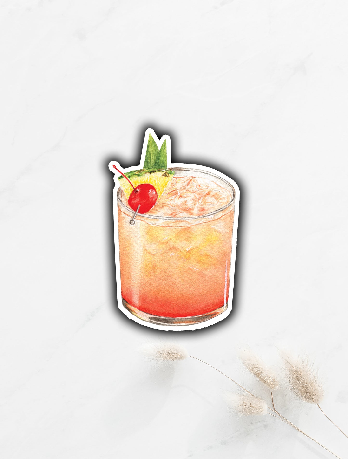 Mai Tai Sticker 3.25"x2"