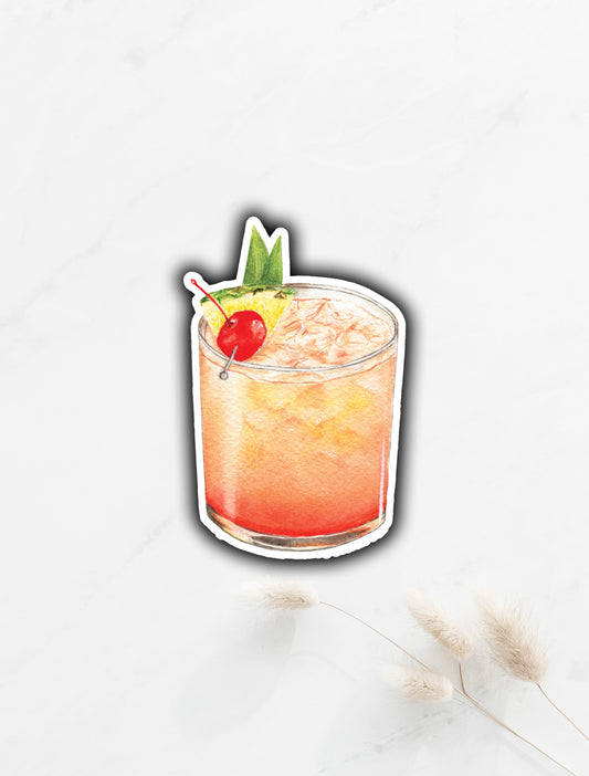 Mai Tai Sticker 3.25"x2"