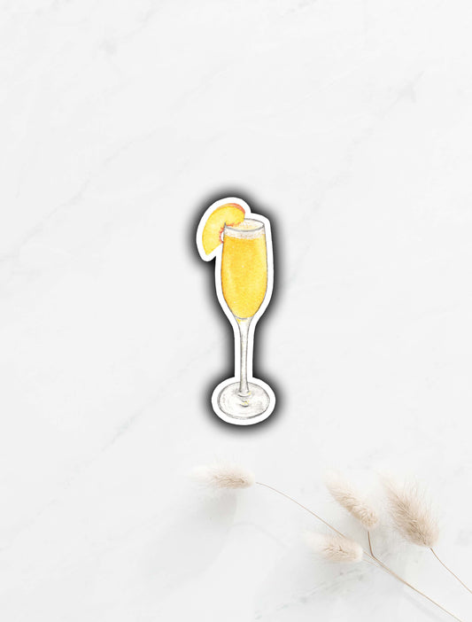 Peach Bellini Sticker 3"x1"