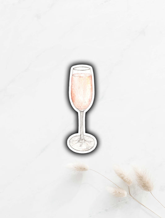 Pink Champagne Sticker 3"x1"