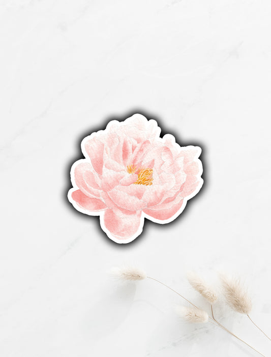 Pink Peony Sticker 2.7"x2.7"