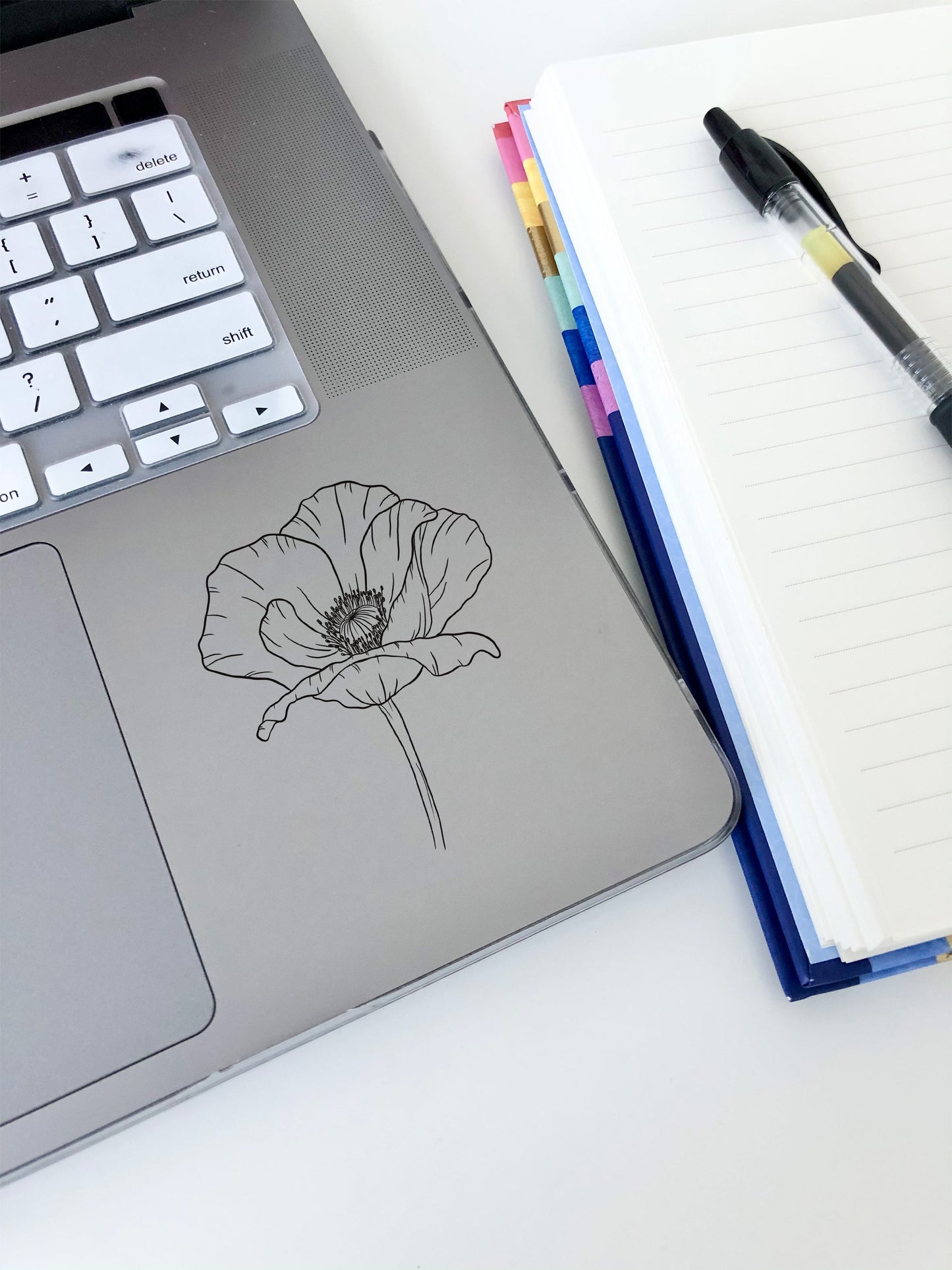 Clear Poppy Sticker 3"x2.5"