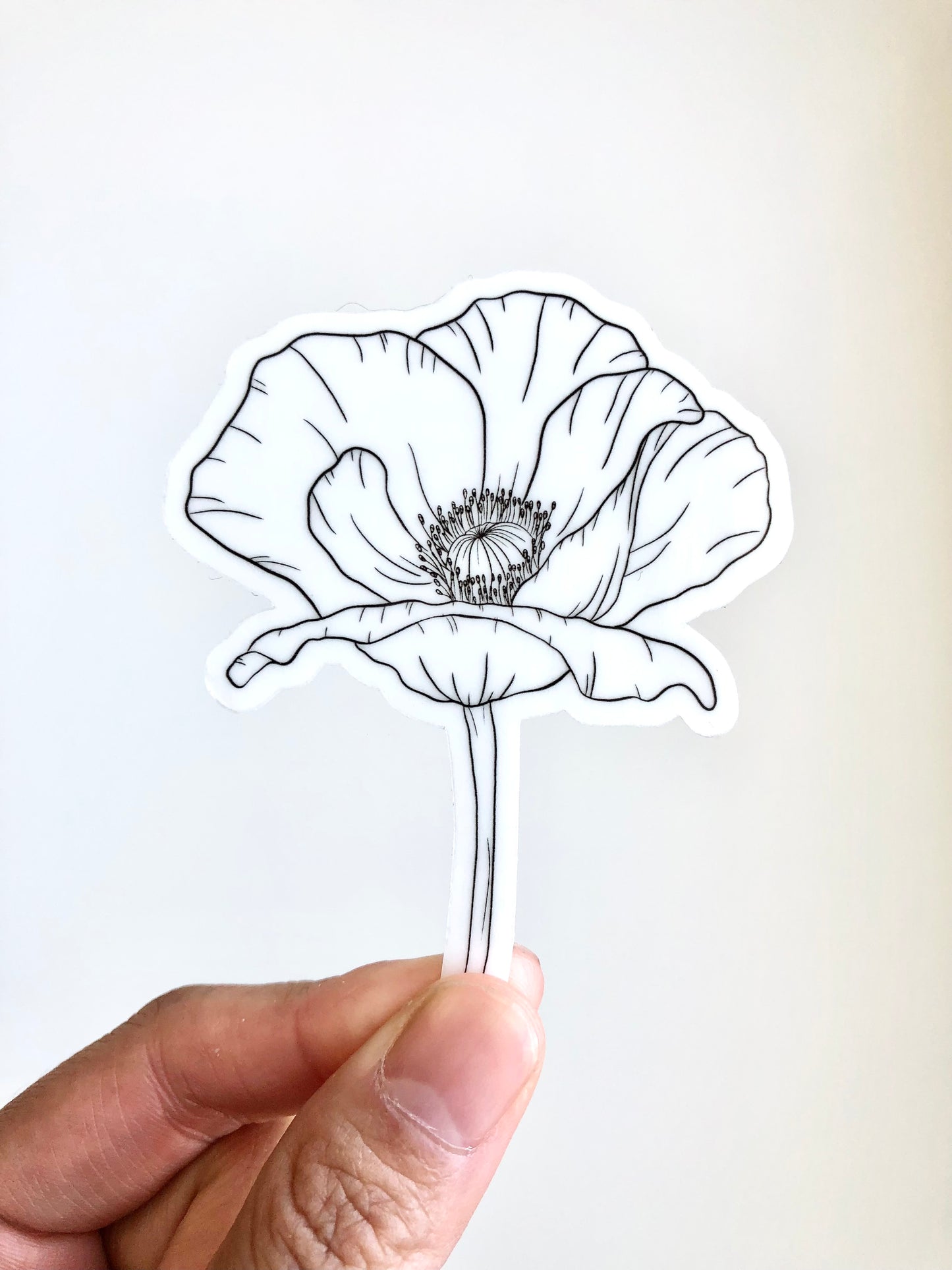 Clear Poppy Sticker 3"x2.5"