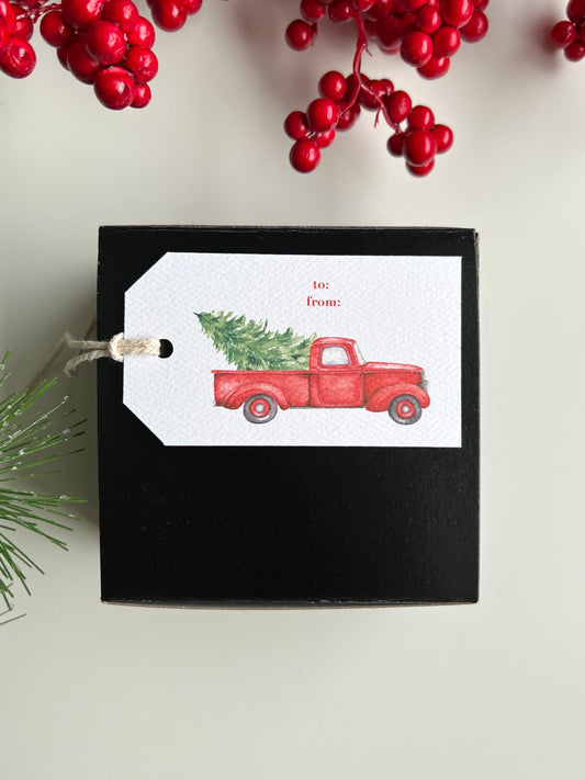 Christmas Red Truck Gift Tag