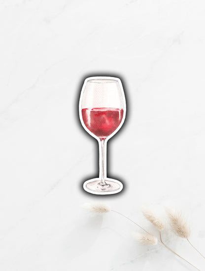 Red Wine Sticker 3.2"x1.25"