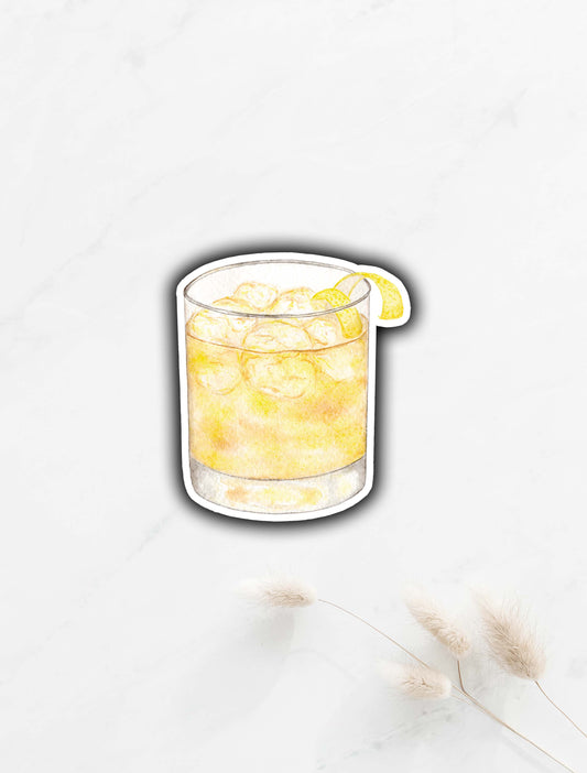 Rusty Nail Cocktail Sticker 3"x 2.5"