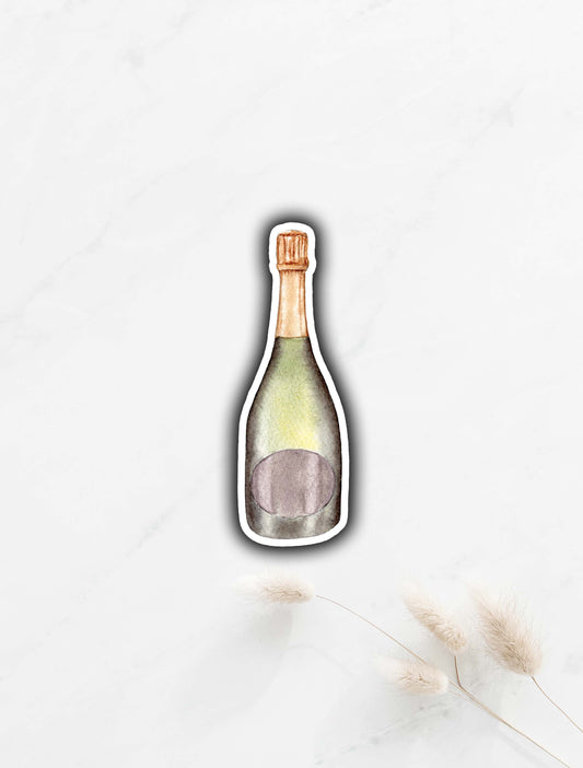 Sparkling Wine Sticker 3"x1"