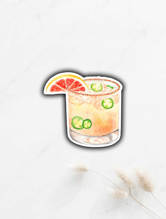 Spicy Grapefruit Margarita Sticker 3"x3.1"