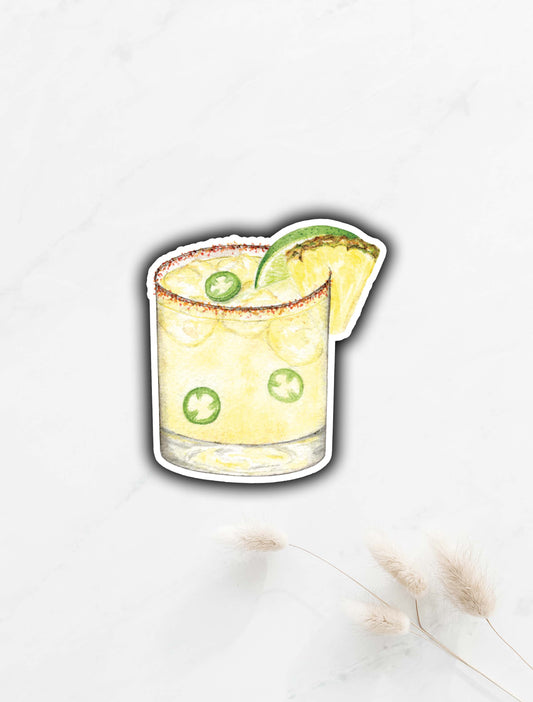 Spicy Pineapple Margarita Sticker 3"x2.7"