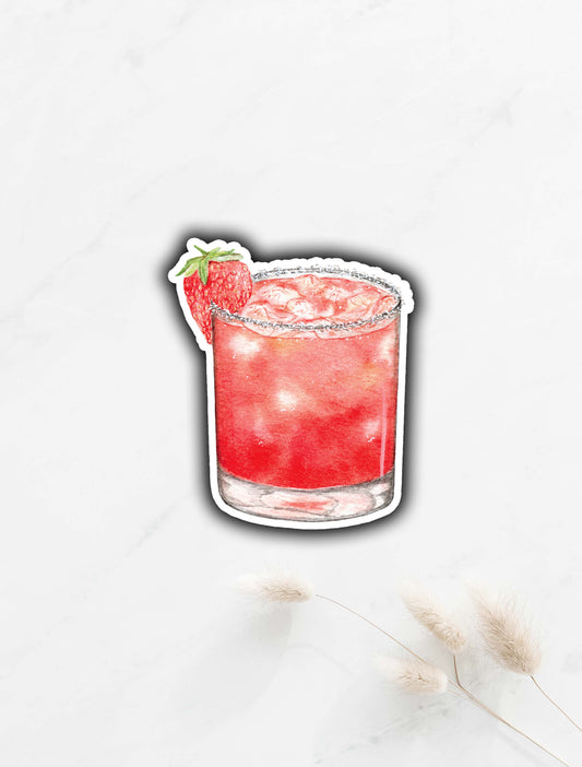 Strawberry Margarita Sticker 3"x2.5"