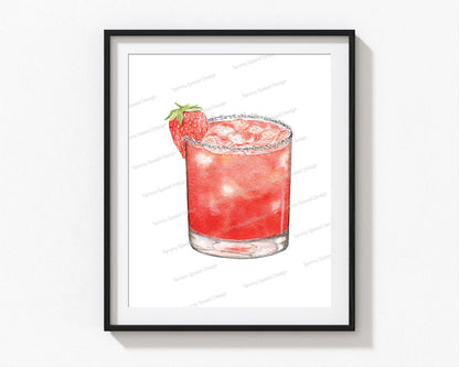 Strawberry Margarita Art Print