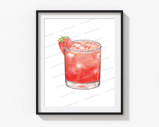 Strawberry Margarita Art Print