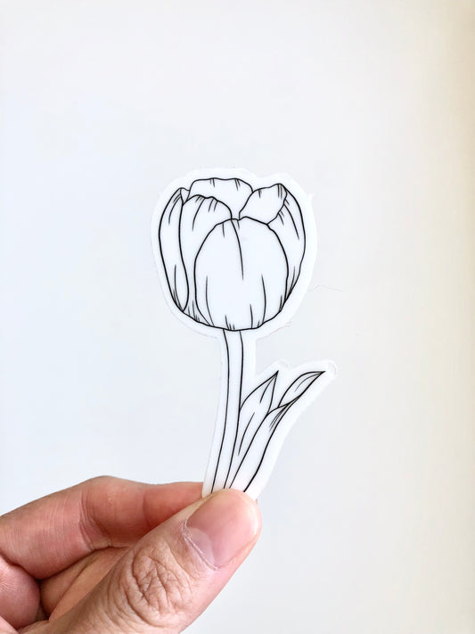 Clear Tulip Sticker 3"x1.5"