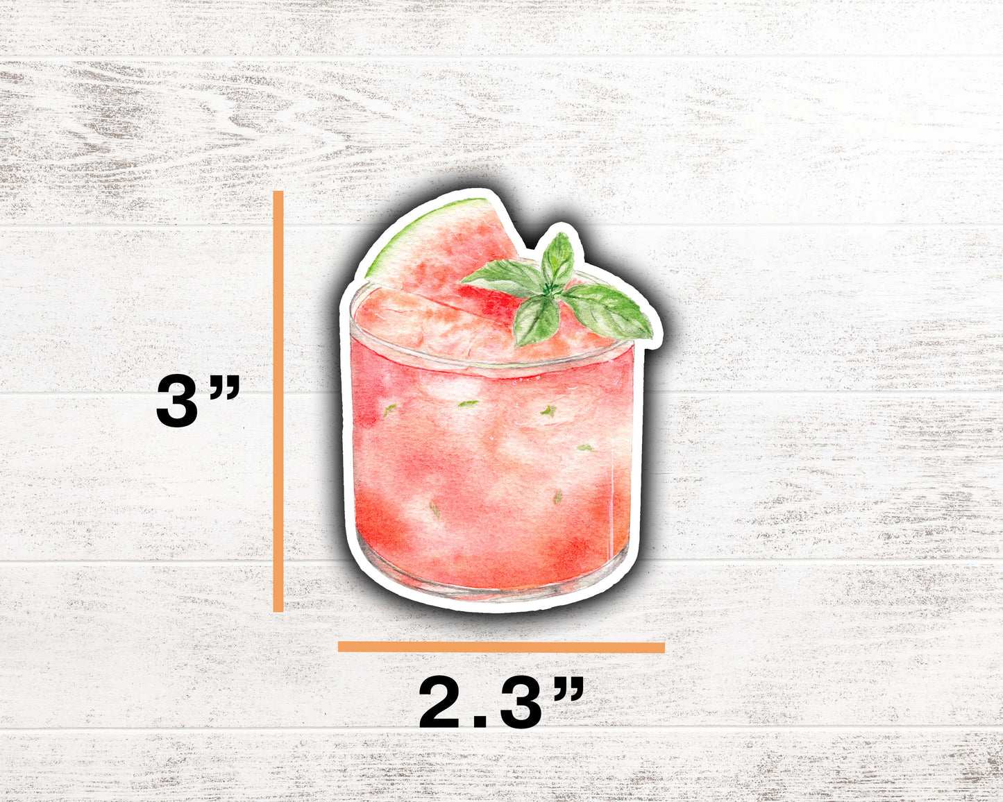 Watermelon Margarita Sticker 3"x2.3"