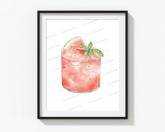 Watermelon Margarita Art Print