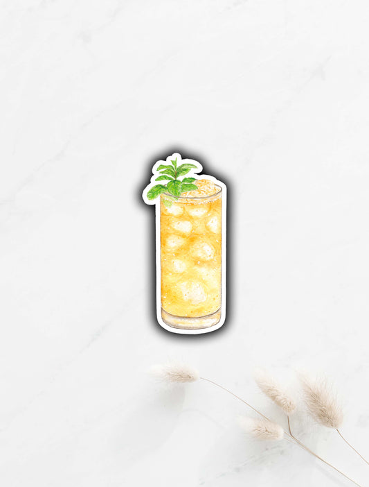 Whiskey Tea Cocktail Sticker 3"x1.4"