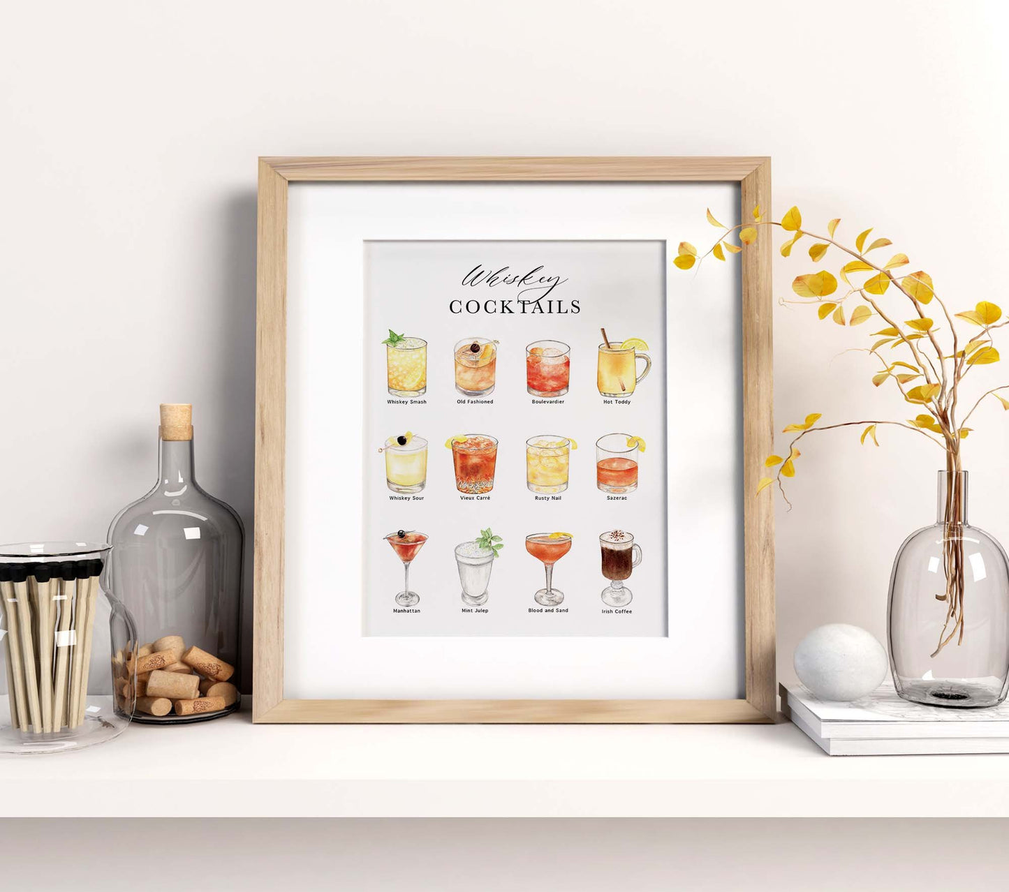 Whiskey Cocktails Art Print