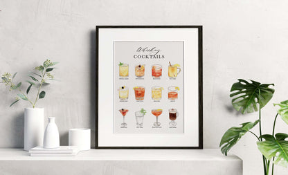 Whiskey Cocktails Art Print