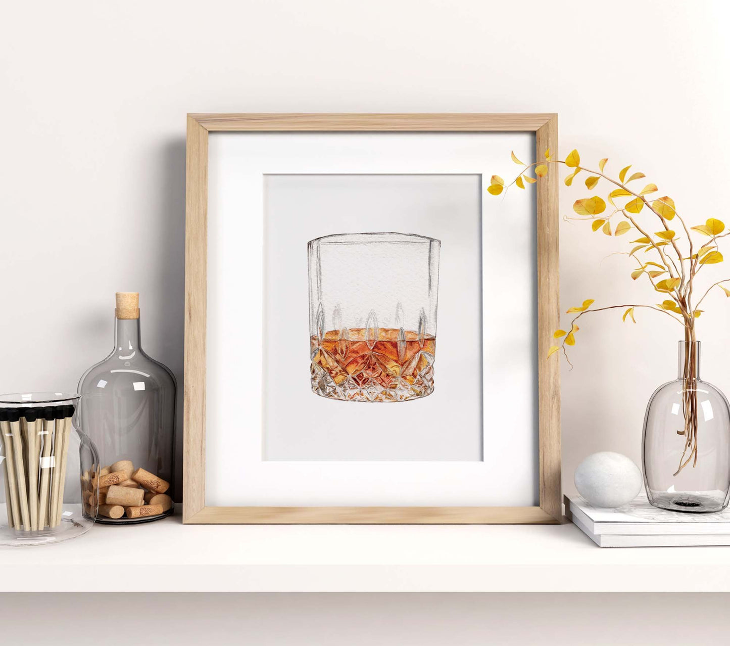 Whiskey Glass Art Print