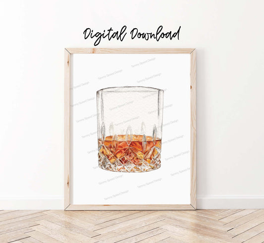 Whiskey Glass Digital Download