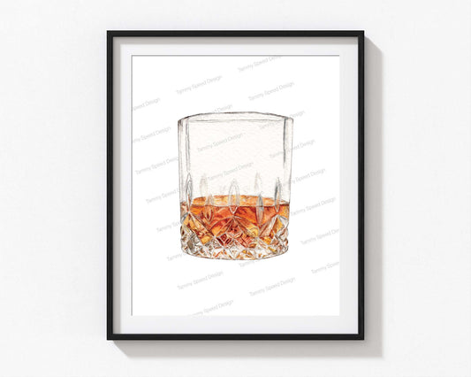 Whiskey Glass Art Print